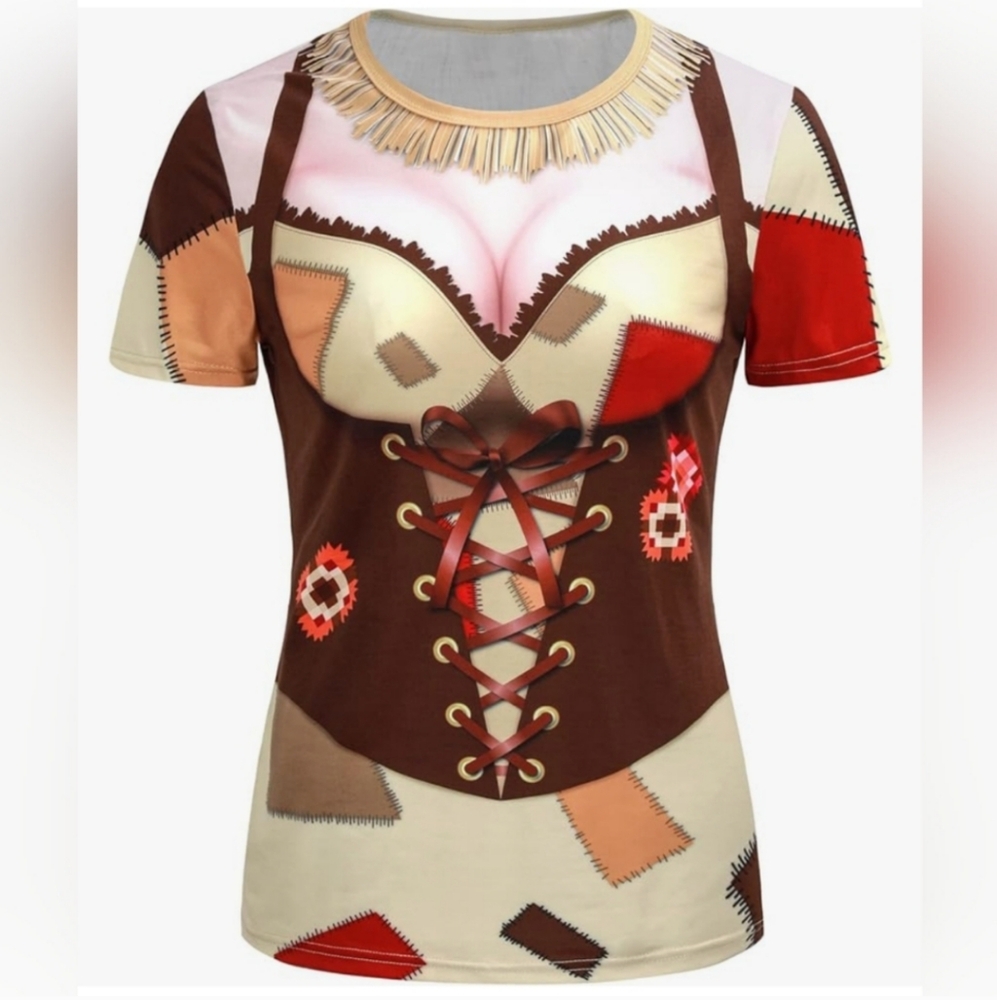 NWOT Halloween Octoberfest Scarecrow Graphic Tee